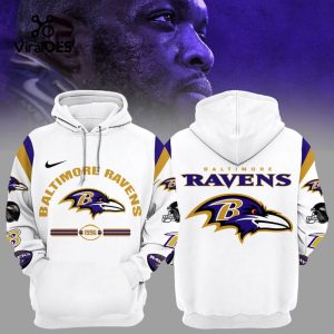 Baltimore Ravens 2024 NFL Football Gift White Hoodie, Jogger, Cap Limited