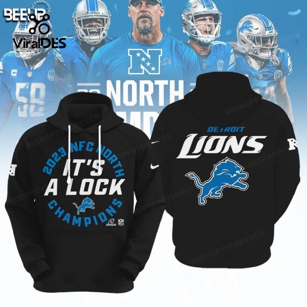 Detroit Lions 2023 NFC North Division It’s A Lock Champions Black Hoodie 3D