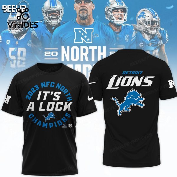 Detroit Lions 2023 NFC North Division It’s A Lock Champions Black Hoodie 3D