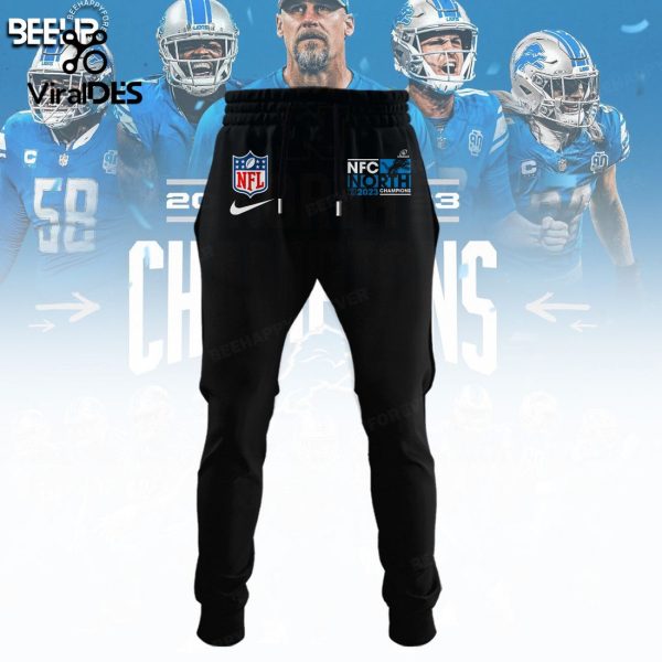 Detroit Lions It’s A Lock 2023 Division Champions Black Combo Hoodie, Jogger, Cap