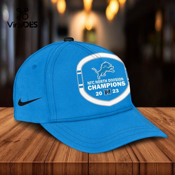 Detroit Lions It’s A Lock 2023 Division Champions Combo Blue Hoodie, Jogger, Cap