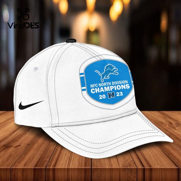 Detroit Lions It’s A Lock 2023 Division Champions White Combo Hoodie, Jogger, Cap