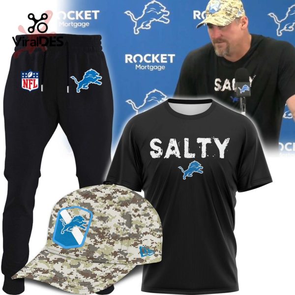 Detroit Lions Salty Sports Black Hoodie, Jogger, Cap Limited