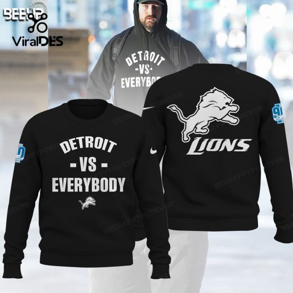 Detroit Vs Everybody NFC North Champions Black Bombo Hoodie, Jogger, Cap