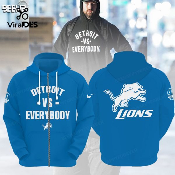 Detroit Vs Everybody NFC North Champions Blue Bombo Hoodie, Jogger, Cap