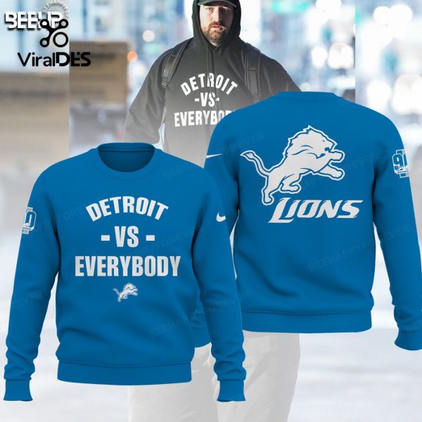 Detroit Vs Everybody NFC North Champions Blue Bombo Hoodie, Jogger, Cap