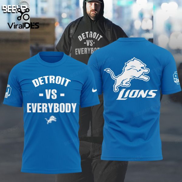 Detroit Vs Everybody NFC North Champions Blue Bombo Hoodie, Jogger, Cap