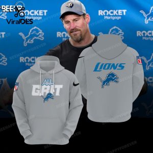 Detroit Lions All Grit NFC North Grey Champions Hoodie 3D Limited