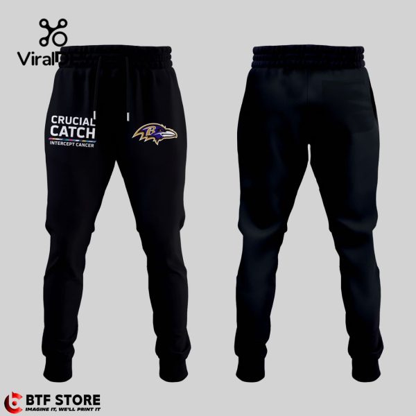 Limited Baltimore Ravens NFL Crucial Catch Sprots Black Hoodie, Jogger, Cap