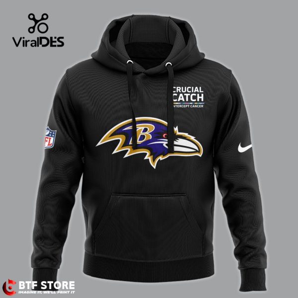 Limited Baltimore Ravens NFL Crucial Catch Sprots Black Hoodie, Jogger, Cap