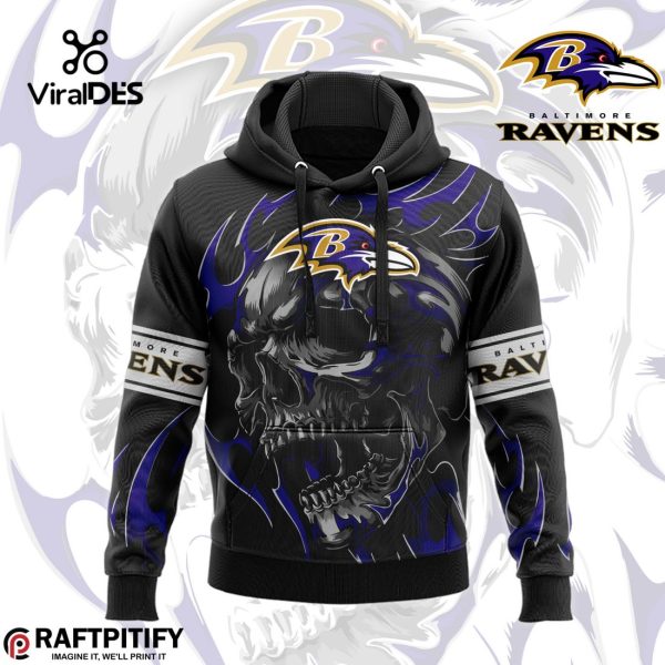 Limited Baltimore Ravens Punisher Skull Style Black Hoodie, Jogger, Cap