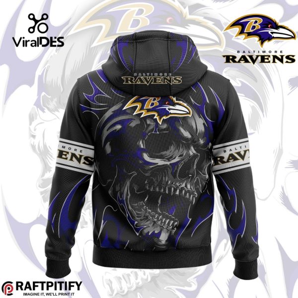 Limited Baltimore Ravens Punisher Skull Style Black Hoodie, Jogger, Cap