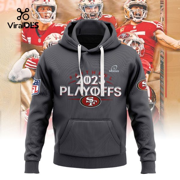 Limited NFL 2023 Playoffs San Francisco 49ers Gray Hoodie, Jogger, Cap