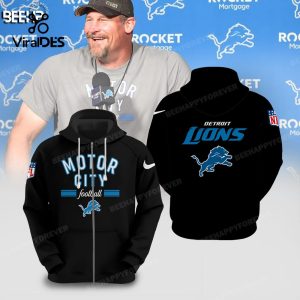 Limited Motor City Football Detroit Lions Champions Black Hoodie 3D