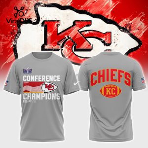 Limited Kansas City Chiefs 2023 AFC Conference Champions Grey T-Shirt, Jogger, Cap