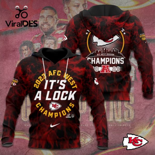 2023 AFC West It’s A Lock Kansas City Chiefs Champions Hoodie 3D Sepcial Edition