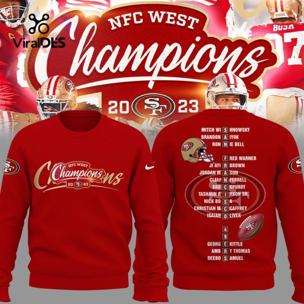 2023 NFC West Division Champions San Francisco 49ers Red Sweatshirt, Jogger, Cap