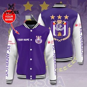 Personalized R.S.C. Anderlecht Navy Sport Jacket, Baseball Jacket