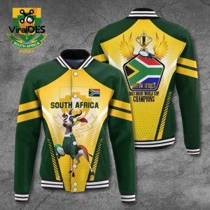Rugby World Cup x South Africa Gold Sport Jacket, Baseball Jacket Limited