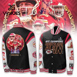 Kansas City Chiefs AFC Champions Chiefs Are All In Black Design Baseball Jacket