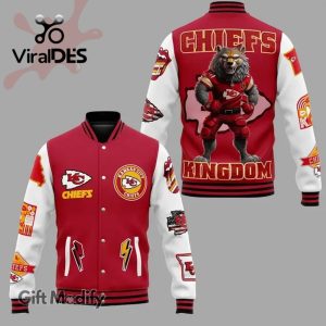 Kansas City Chiefs Super Bowl Design Wolf Chiefs Kingdom Red Baseball Jacket