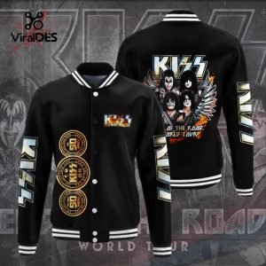 Kiss Band Of The Road World Tour Luxury Black Baseball Jacket, Sport Jacket