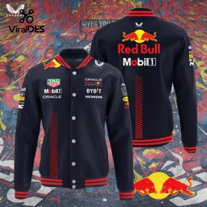 Red Bull Racing F1 Black Baseball Jacket, Sport Jacket