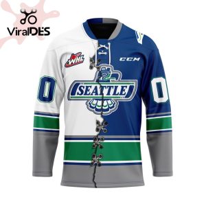 Custom Seattle Thunderbirds Mix Home And Away Hockey Jersey Personalized Letters Number