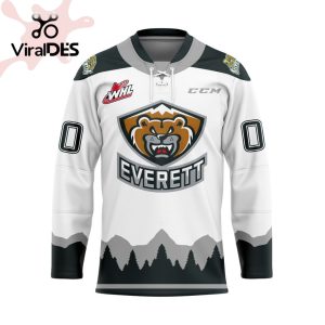 Custom Everett Silvertips Away Hockey Jersey Personalized Letters Number