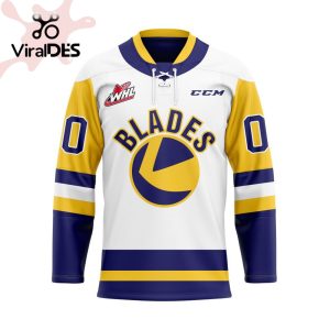 Custom Saskatoon Blades Away Hockey Jersey Personalized Letters Number