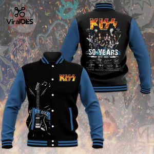 50 Years Of Kiss Band Memories Signatures Black Baseball Jacket, Sport Jacket