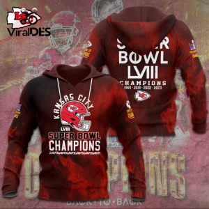 Kansas City Chiefs Super Bowl LVIII Champions Luxury Style Hoodie 3D