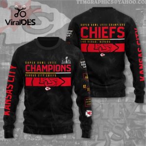 Super Bowl LVIII Champions Of Kansas City Chiefs Black Style Hoodie 3D