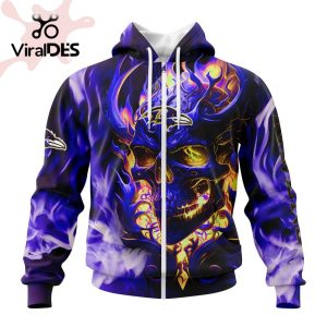 Personalized NFL Baltimore Ravens Limited Skull Art Design Hoodie 3D