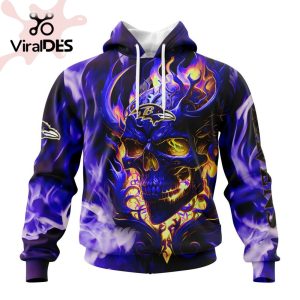 Personalized NFL Baltimore Ravens Limited Skull Art Design Hoodie 3D