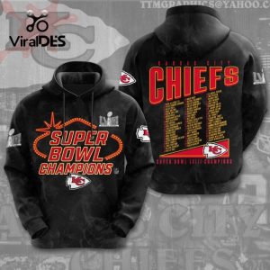 Super Bowl LVIII Champions KC Chiefs Black Style Hoodie 3D Limited Edition