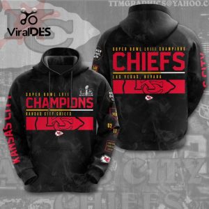 Super Bowl LVIII Champions Of Kansas City Chiefs Black Style Hoodie 3D