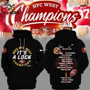 It’s A Lock 2023 San Francisco 49ers NFC West Champions Black Hoodie, Jogger, Cap