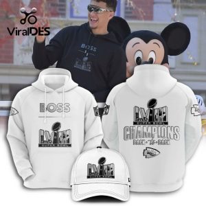 Special Edition Kansas City Chiefs Super Bowl Patrick Mahomes Boss White Hoodie, Jogger, Cap