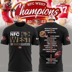 San Francisco 49ers NFC West Division 2023 Champions Black T-Shirt, Jogger, Cap