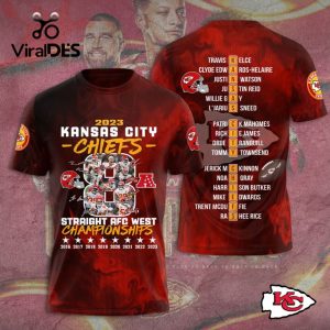2023 Kansas City Chiefs Straight AFC Championships Signatures Design Hoodie 3D