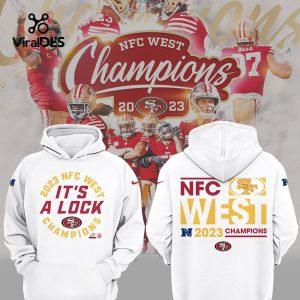 It’s A Lock San Francisco 49ers 2023 NFC Champions White Hoodie, Jogger, Cap