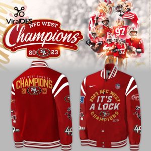 San Francisco 49ers It’s A Lock NFC West Champions Red Baseball Jacket, Jogger, Cap