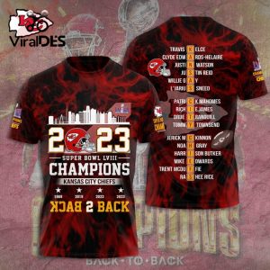 Back 2 Back Super Bowl LVIII Champions Kansas City Chiefs Luxury Design Hoodie 3D
