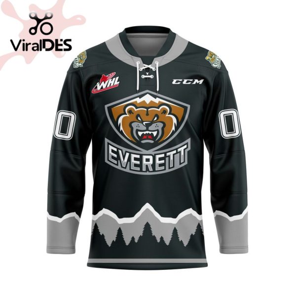 Custom Everett Silvertips Home Hockey Jersey Personalized Letters Number