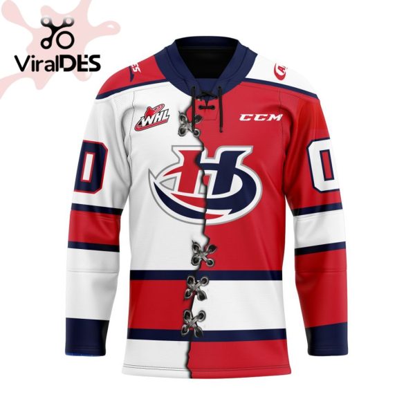 Custom Lethbridge Hurricanes Mix Home And Away Hockey Jersey Personalized Letters Number