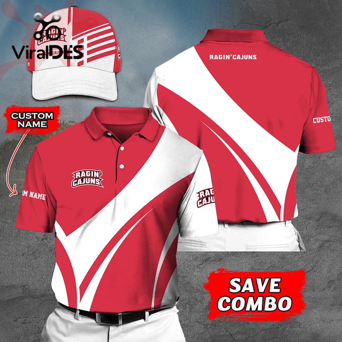 Custom Name Louisiana Ragin' Cajuns Polo, Cap Limited Edition Custom Name Louisiana Ragin' Cajuns Polo, Cap Limited Edition