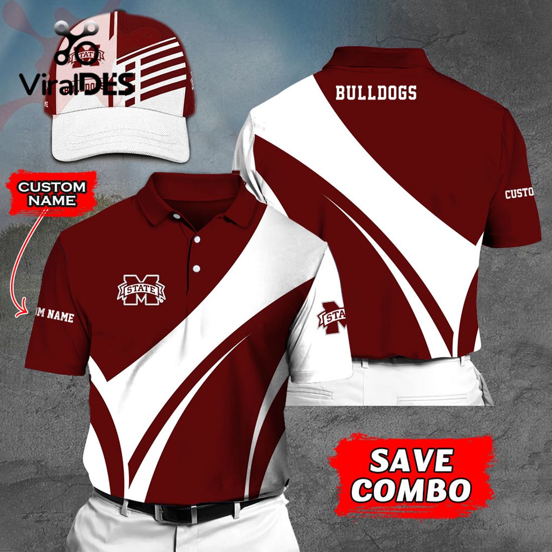 Custom Name Mississippi State Bulldogs Polo, Cap Limited Edition Custom Name Mississippi State Bulldogs Polo, Cap Limited Edition