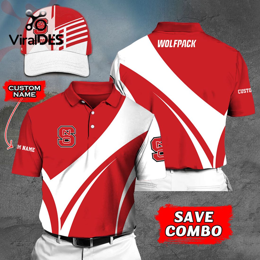 Custom Name North Carolina State Wolfpack Polo, Cap Limited Edition Custom Name North Carolina State Wolfpack Polo, Cap Limited Edition
