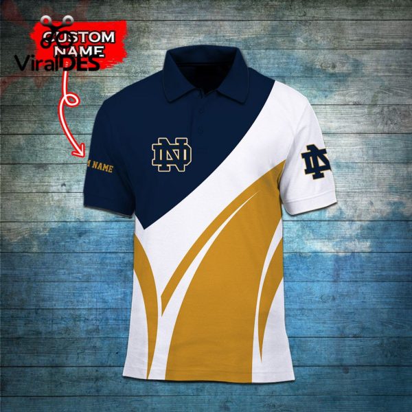 Custom Name Notre Dame Fighting Irish Polo, Cap Limited Edition
